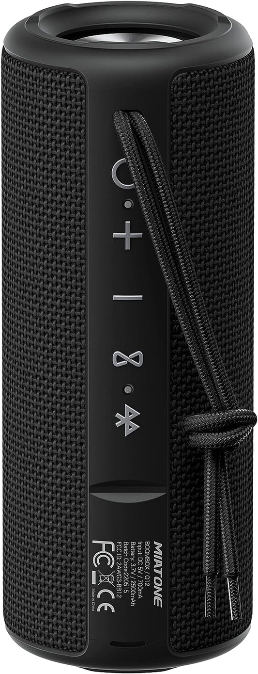Outdoor Portable Bluetooth Speakers Waterproof Wireless Speaker for Camping (Black).