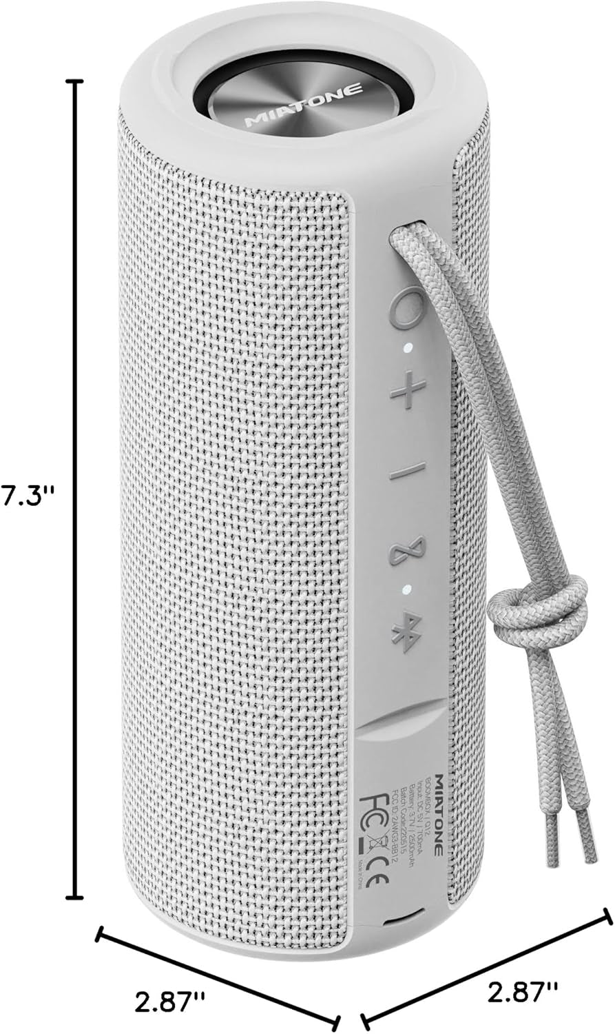 Outdoor Portable Bluetooth Wireless Speaker Waterproof - Grey.