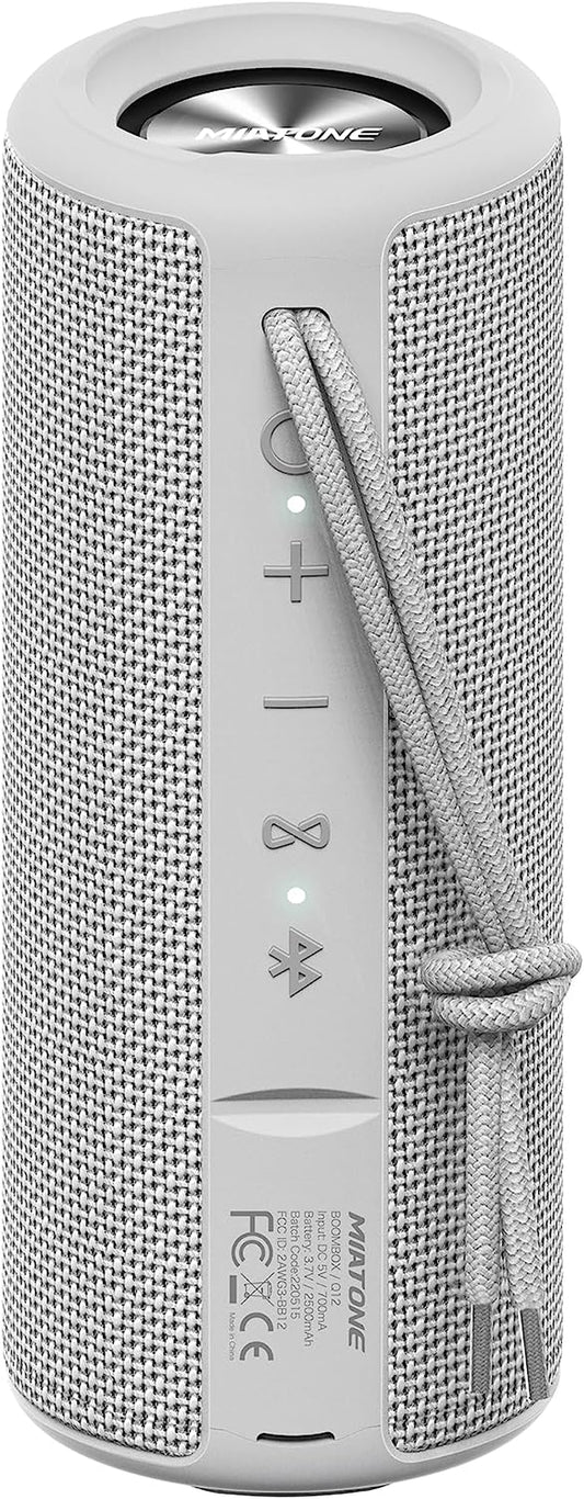 Outdoor Portable Bluetooth Wireless Speaker Waterproof - Grey.