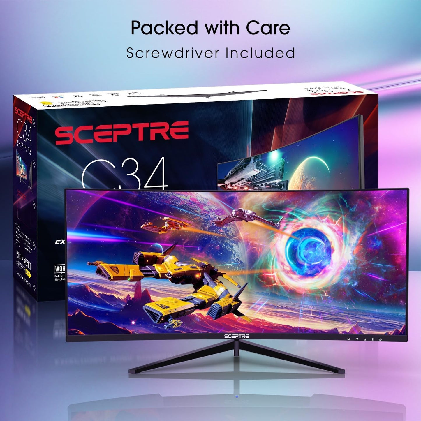 30-Inch Curved Gaming Monitor 21:9 2560X1080 Ultra Wide Ultra Slim HDMI Displayport up to 200Hz Build-In Speakers, Metal Black (C305B-200UN1).