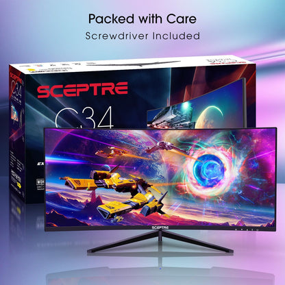 30-Inch Curved Gaming Monitor 21:9 2560X1080 Ultra Wide Ultra Slim HDMI Displayport up to 200Hz Build-In Speakers, Metal Black (C305B-200UN1).