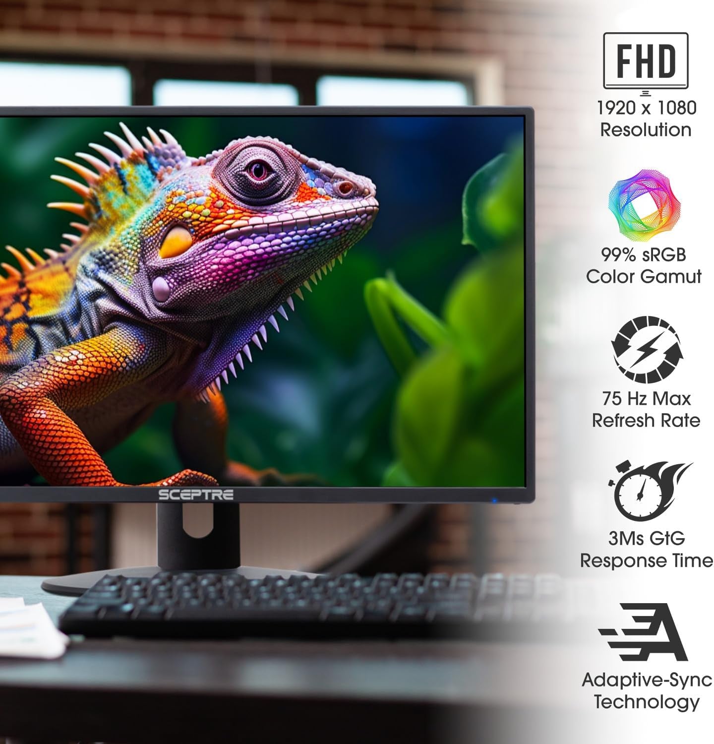 24-Inch Professional Thin 1080P LED Monitor 99% Srgb 2X HDMI VGA Build-In Speakers, Machine Black (E248W-19203R Series).