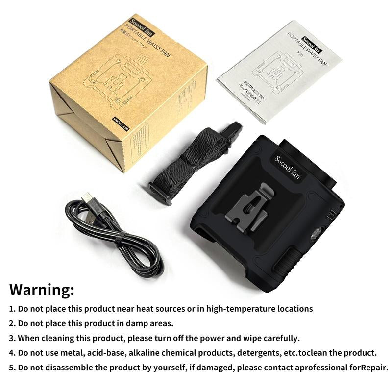 Portable 10,000mAh Power Bank: 3-in-1 Fan, Torch & LED Light.