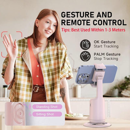 360° Auto Face Tracking Gimbal Stabilizer for Phones, Vlogging & Video Recording.