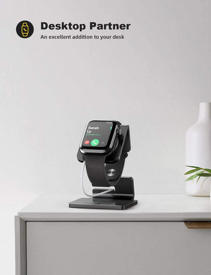 Stand for Apple Watch, Charging Stand - Desk Watch Stand Holder Charging Dock Station Compatible with Apple Watch Series SE Ultra/Series 8/7/6/5/4/3/2/1, 49Mm/45Mm/44Mm/42Mm/41Mm/ 38Mm, Black.