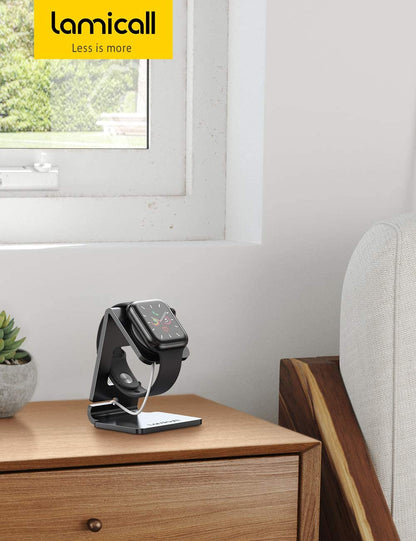 Stand for Apple Watch, Charging Stand - Desk Watch Stand Holder Charging Dock Station Compatible with Apple Watch Series SE Ultra/Series 8/7/6/5/4/3/2/1, 49Mm/45Mm/44Mm/42Mm/41Mm/ 38Mm, Black.