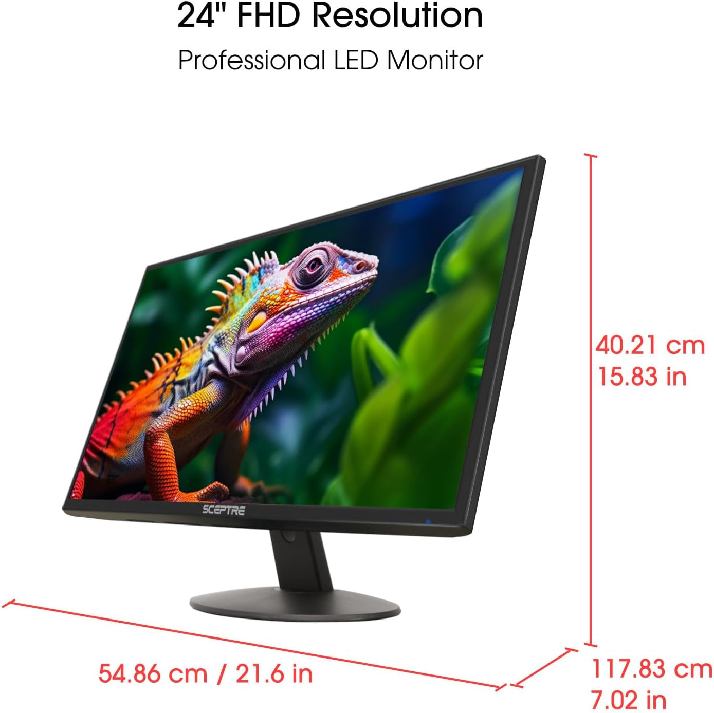 24-Inch Professional Thin 1080P LED Monitor 99% Srgb 2X HDMI VGA Build-In Speakers, Machine Black (E248W-19203R Series).