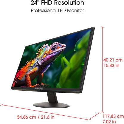 24-Inch Professional Thin 1080P LED Monitor 99% Srgb 2X HDMI VGA Build-In Speakers, Machine Black (E248W-19203R Series).