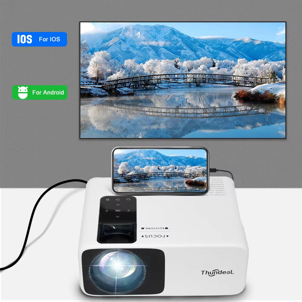 Full HD Projector 1080P 2K 4K Video LED 3D Portable Projector Td93Pro Mini Wifi Android Home Theater TD93 Pro Beamer.