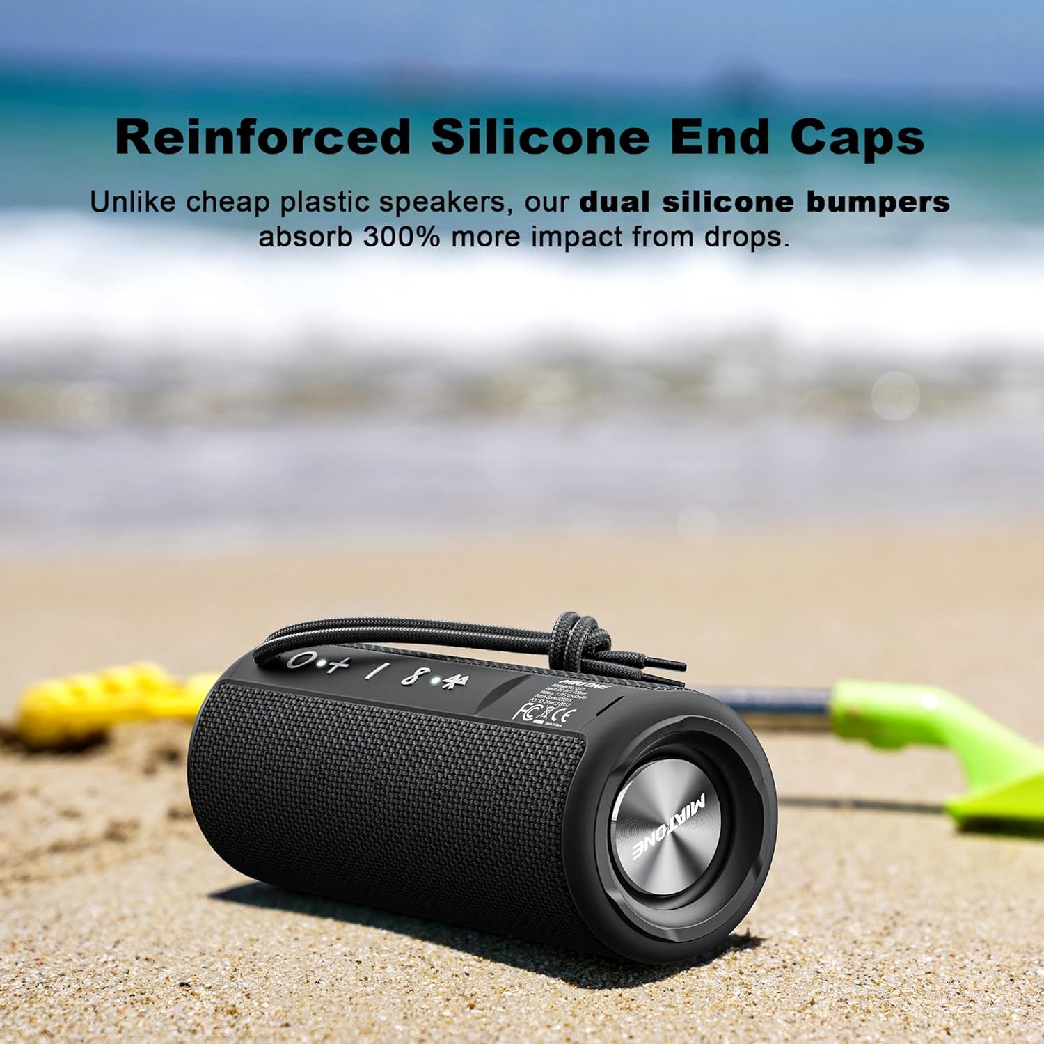 Outdoor Portable Bluetooth Speakers Waterproof Wireless Speaker for Camping (Black).