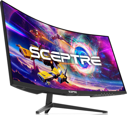 30-Inch Curved Gaming Monitor 21:9 2560X1080 Ultra Wide Ultra Slim HDMI Displayport up to 200Hz Build-In Speakers, Metal Black (C305B-200UN1).