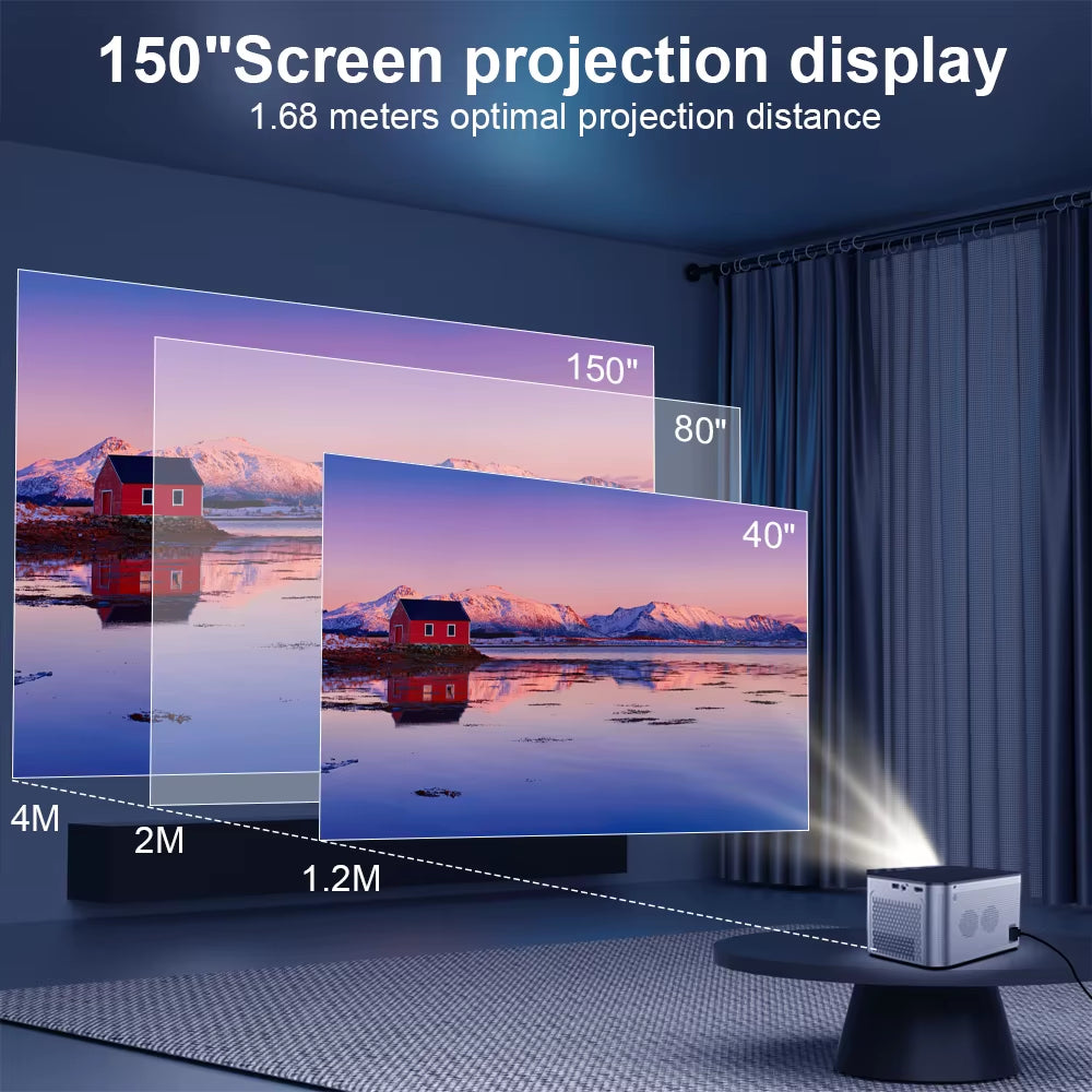 Android 11 4K Smart Projector 580ANSI 1920*1080P Full HD Wifi6 BT5.0 Allwinner H713 Voice Control Home Cinema Theater.