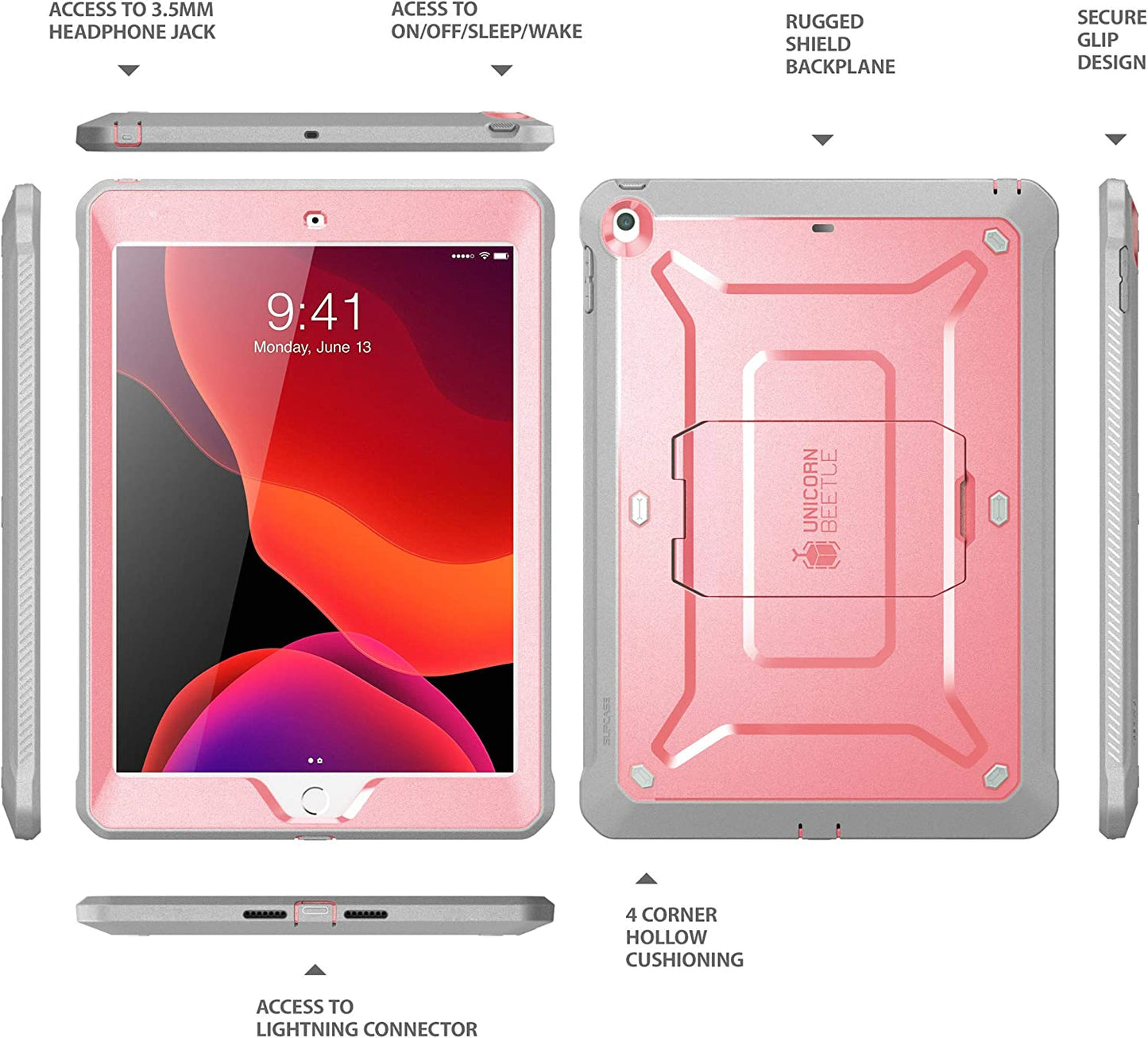 Unicorn Beetle Pro Series Case for Ipad 10.2 (2021/2020/2019), with Built-In Screen Protector Protective Case for Ipad 9Th Generation/8Th Generation/7Th Generation (Rosegold).