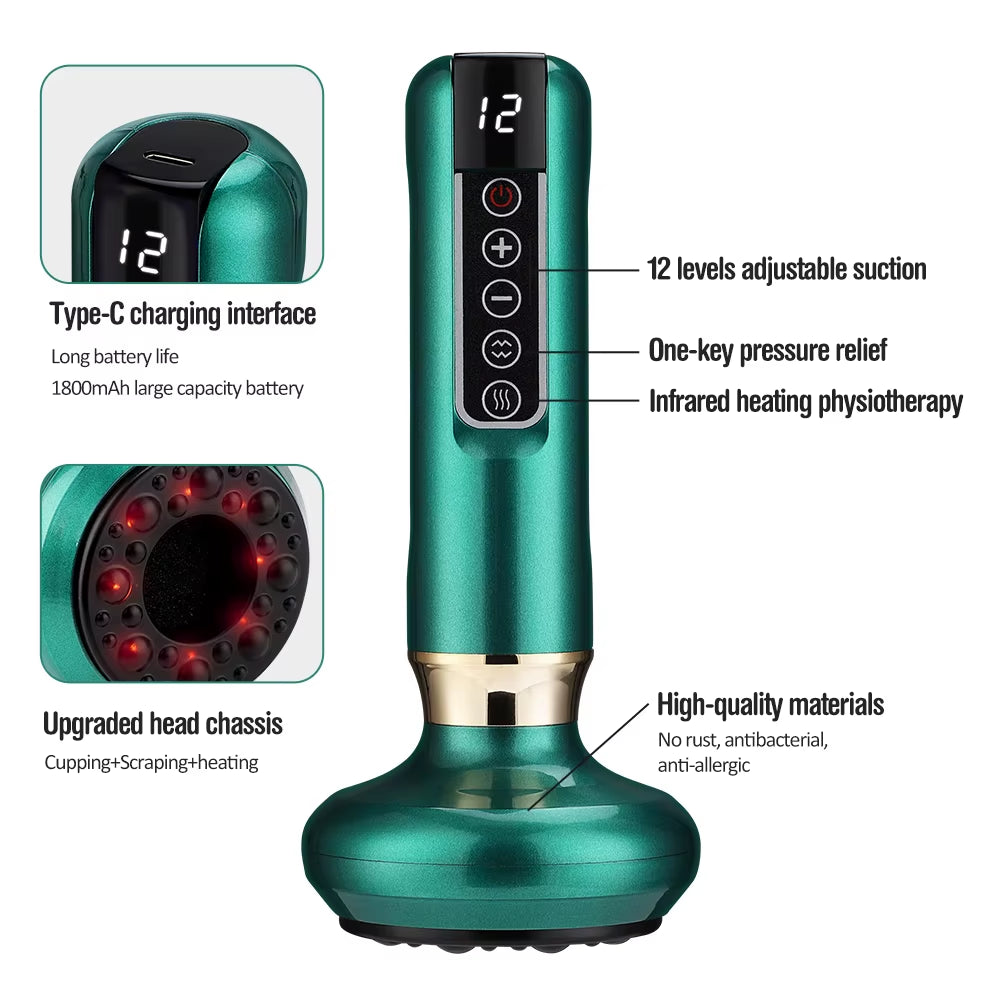 SculptEase™ Magnetic Cupping Massager: Rechargeable Body & Cellulite Scraping Machine.