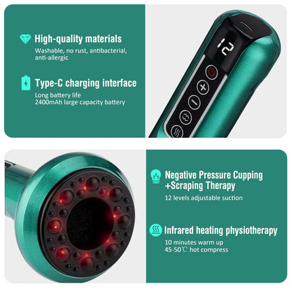 SculptEase™ Magnetic Cupping Massager: Rechargeable Body & Cellulite Scraping Machine.