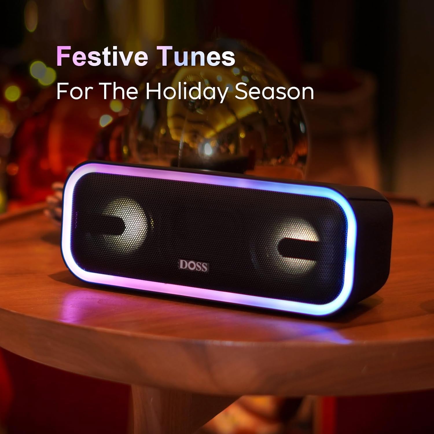 Bluetooth Speaker,  Soundbox Pro+ Wireless Pairing Speaker with 24W Stereo Sound, Punchy Bass, IPX6 Waterproof, 15Hrs Playtime, Multi-Colors Lights, for Home,Outdoor-Black.
