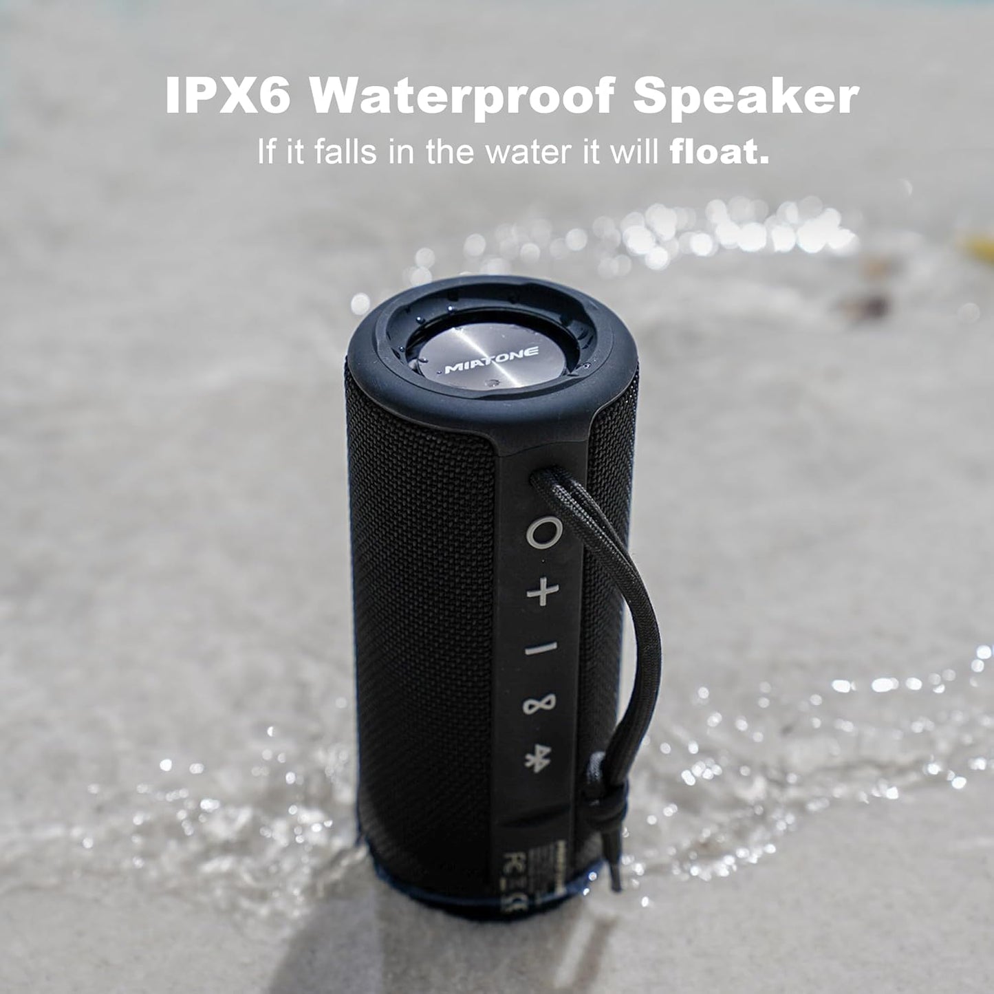 Outdoor Portable Bluetooth Speakers Waterproof Wireless Speaker for Camping (Black).