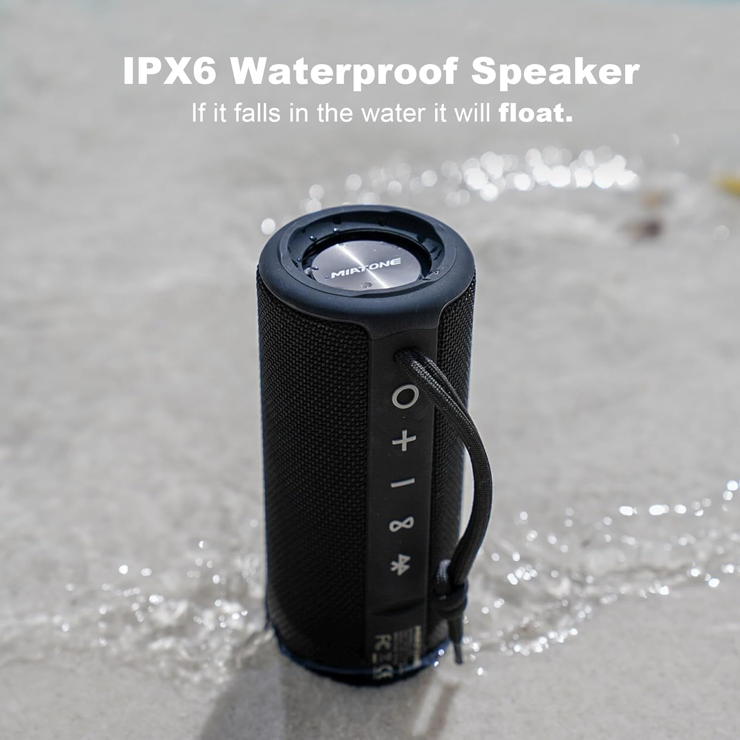 Outdoor Portable Bluetooth Speakers Waterproof Wireless Speaker for Camping (Black).