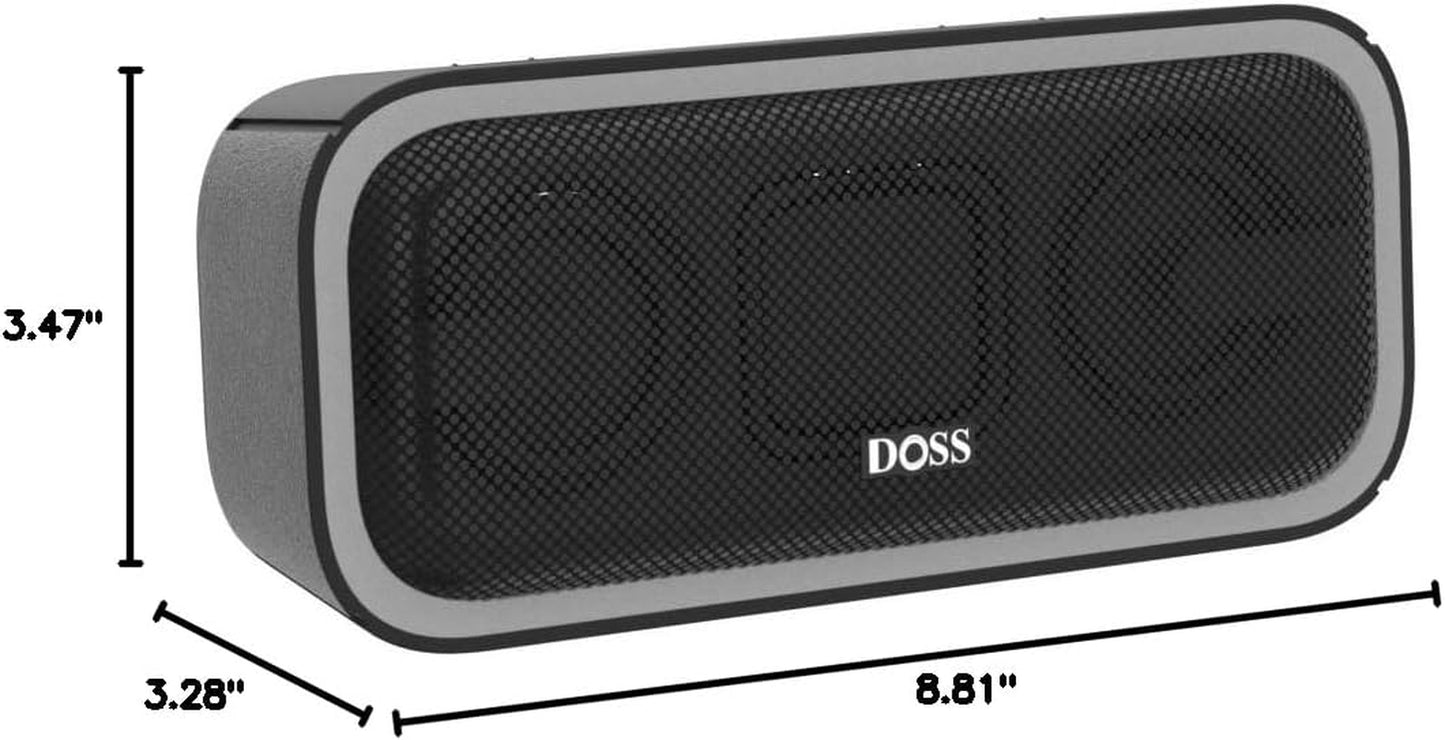 Bluetooth Speaker,  Soundbox Pro+ Wireless Pairing Speaker with 24W Stereo Sound, Punchy Bass, IPX6 Waterproof, 15Hrs Playtime, Multi-Colors Lights, for Home,Outdoor-Black.