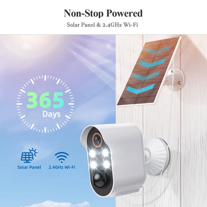 SunGuard 360: Solar-Powered WiFi PTZ Security Camera with 1080P HD Surveillance.